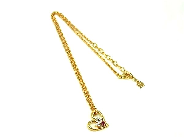 Rhodolite - ■美品■ NINA RICCI ニナリッチ ハート ネックレス ペンダント アクセサリー レディース ゴールド系 DH7196