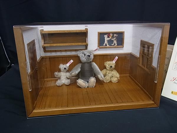 ■極美品■ Steiff シュタイフ 038907 テディベア ワークショップ 2002 くま クマ インテリア 置物 ブラウン系×ホワイト系 FJ7277