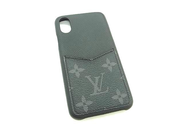 ■美品■ LOUIS VUITTON ルイヴィトン M67806 モノグラムエクリプス フォリオ バンパー iPhoneX/XS 対応 ケース ブラック系 BM1951