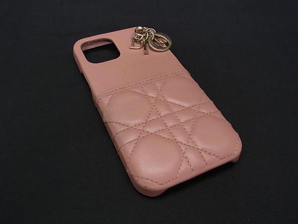 ChristianDior クリスチャンディオール レディディオール カナージュ レザー iPhone12/12Pro 対応 アイフォンケース ピンク系 GE0556