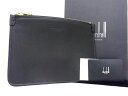 ■新品同様■ dunhill ダンヒル レザー マルチポーチ マルチケース 小物入れ メンズ レディース ブラック系 BF9816(4)