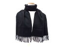 ■新品同様■ dunhill ダンヒル カシミヤ100% フリンジ マフラー ストール ショール 防寒具 レディース メンズ ブラック系 BL5438