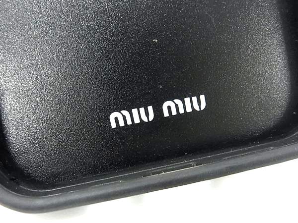 ■美品■ miumiu ミュウミュウ マトラッセ iphone13 Pro 対応 アイフォンケース スマホケース ブラック系 FE3192