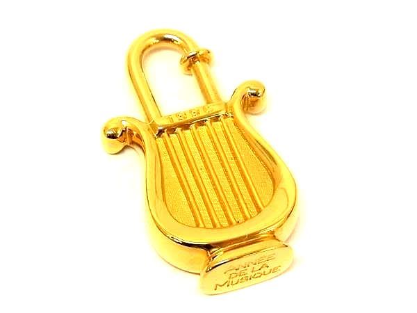 ■極美品■ HERMES エルメス 1996 ハープ カデナ チャーム キーホルダー レディース メンズ ゴールド系 AZ5279
