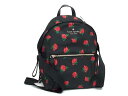 ■新品■未使用■ kate spade ケイトスペード キャンバス バラ柄 リュックサック バックパック デイパック ブラック系 BL2667(4)