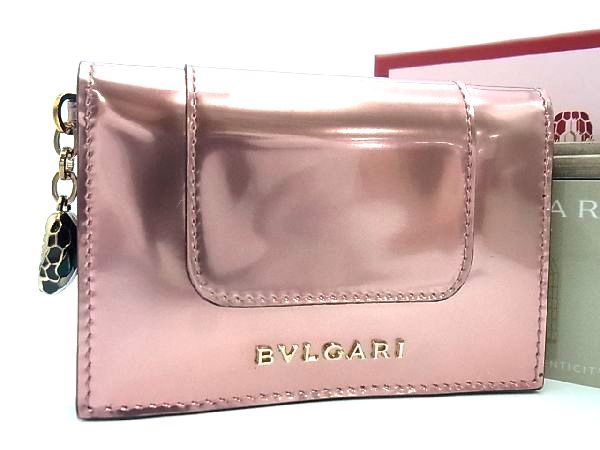 ■新品■未使用■ BVLGARI ブルガリ セルペンティ フォーエバー レザー 二つ折り カードケース パスケース 定期入れ ピンク系 AC2157WZ