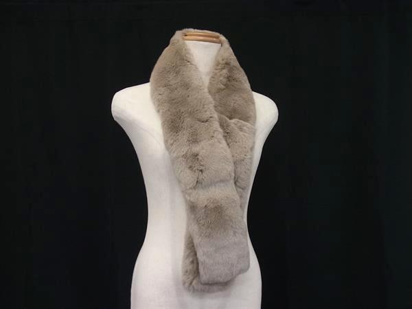 ■新品■未使用■ Max Mara マックスマーラ ラビットファー ティペット 毛皮 マフラー レディース ブラウ..