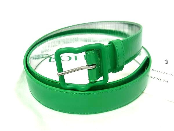 ■極美品■ BOTTEGA VENETA ボッテガヴェネタ レザー ベルト 表記サイズ 100CM 40IN メンズ グリーン系 BJ3702