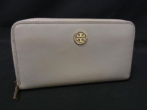 TORY BURCH トリーバーチ ロビンソン レザー ラウンドファスナー 長財布 ウォレット 札入れ 小銭入れ グレージュ系 DM1757
