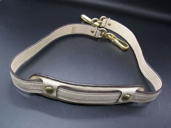 ■美品■ COACH コーチ レザー バッグ用 ストラップ ショルダーストラップ レディース メンズ アイボリー系 DE1546