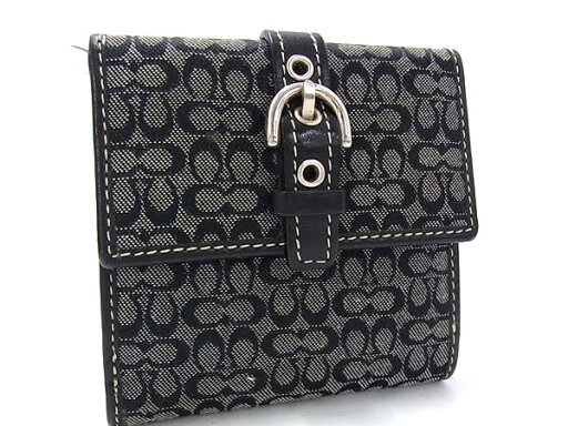 ■美品■ COACH コーチ ミニシグネチャー キャンバス×レザー 二つ折り 財布 ウォレット 札入れ 小銭入れ ブラック系 DG9871 ■美品■ COACH コーチ ミニシグネチャー キャンバス×レザー 二つ折り 財布 ウォレット 札入れ 小銭入れ ブラック系 DG9871