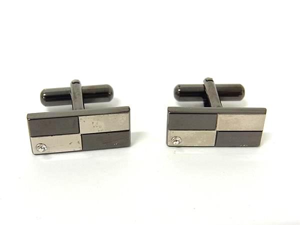 其它 - COMME CA ISM コムサイズム カフスボタン カフリンクス アクセサリー ビジネス 紳士 メンズ ブラック系×シルバー系 DJ2004 冠婚葬祭 結婚式 葬式