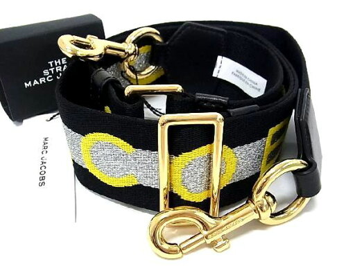 ■新品■未使用■ MARC JACOBS マークジェイコブス ロゴ ウェビング バッグ用 ショルダーストラップ ブラック系×イエロー系 AP8570 ■新品■未使用■ MARC JACOBS マークジェイコブス ロゴ ウェビング バッグ用 ショルダーストラップ ブラック系×イエロー系 AP8570