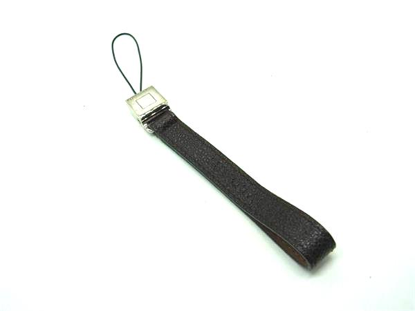 ■美品■ BVLGARI ブルガリ レザー ストラップ バッグチャーム レディース メンズ ブラウン系 DH7468
