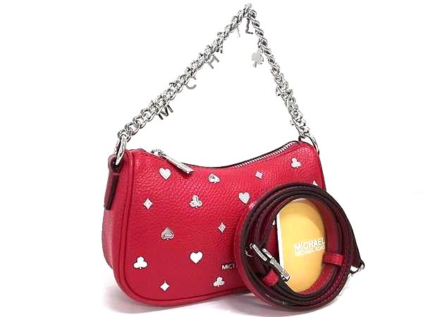 乐天商城 - ■新品■未使用■ MICHAEL KORS マイケルコース 35F5S10C1V CARMELA レザー 2WAY ハンドバッグ ショルダー レッド系 BM9916