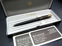 ■美品■ PARKER パーカー ノック式 ボールペン 筆記用具 ステーショナリー レディース メンズ ブラック系×ゴールド系 DF0464