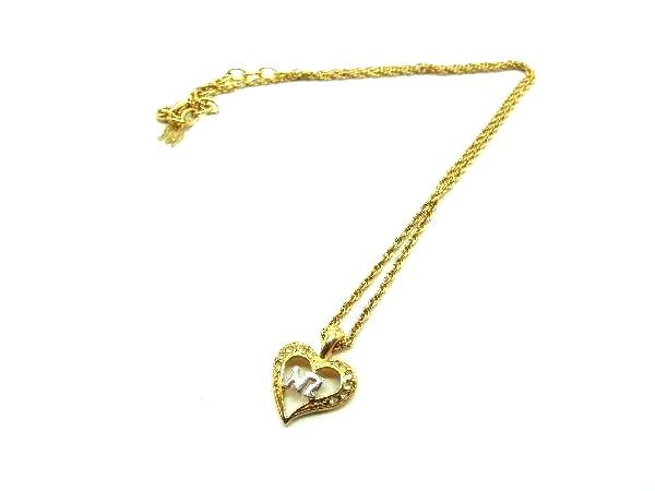 乐天商城 - ■美品■ NINA RICCI ニナリッチ ラインストーン ハート ネックレス ペンダント アクセサリー レディース ゴールド系 DF1273