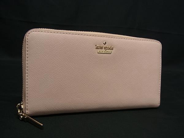 ■美品■ kate spade ケイトスペード レザー ラウンドファスナー 長財布 札入れ 小銭入れ ウォレット レ..