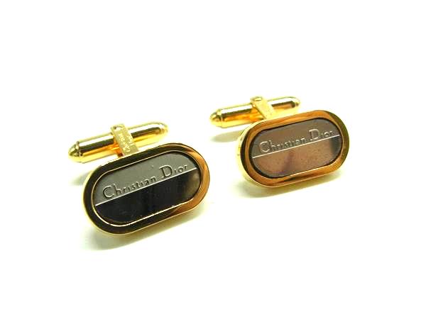 ChristianDior クリスチャンディオール カフス カフリンクス アクセサリー メンズ ゴールド系×シルバー系 DN1040