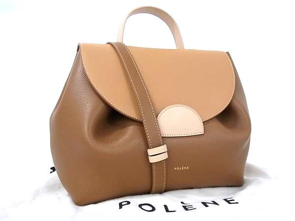 ■極美品■ POLENE ポレーヌ レザー クロスボディ ワンショルダーバッグ 斜め掛け レディース ブラウン系 AY6571のサムネイル