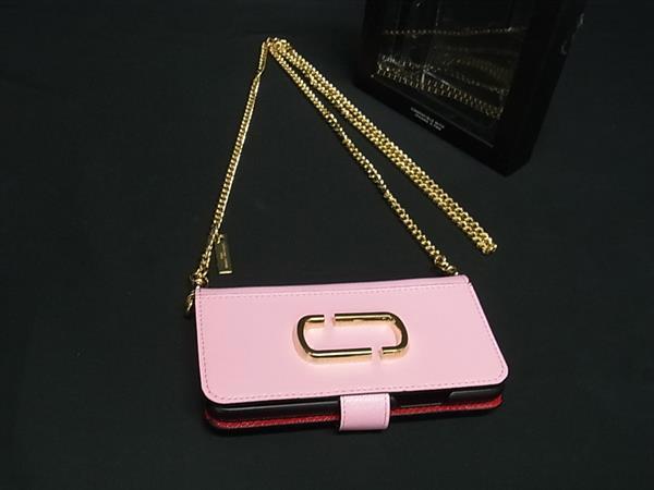 ■新品同様■ MARC JACOBS マークジェイコブス スナップショット レザー 手帳型 iPhone11 Pro 対応 スマホケース ピンク系 BN6057