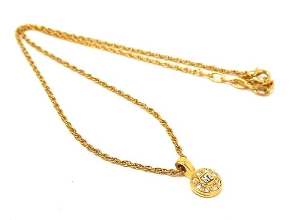 乐天商城 - ■美品■ NINA RICCI ニナリッチ ラインストーン ネックレス ペンダント アクセサリー レディース ゴールド系 DE3363