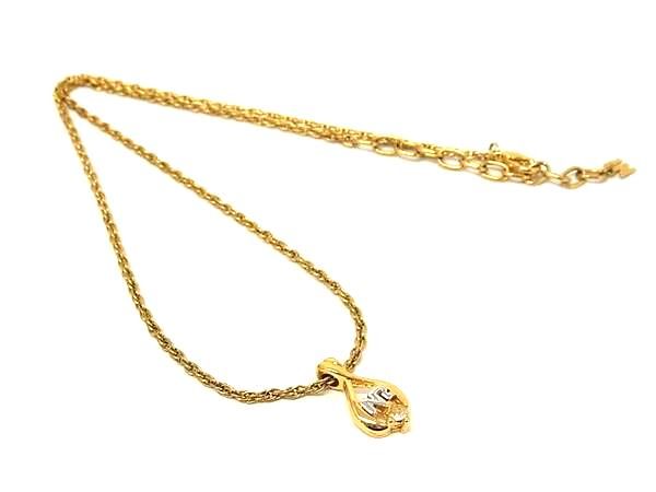 乐天商城 - ■美品■ NINA RICCI ニナリッチ ラインストーン ネックレス ペンダント アクセサリー レディース ゴールド系 DE5288
