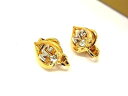 ■極美品■ NINA RICCI ニナリッチ ラインストーン クリップ式 イヤリング アクセサリー レディース ゴールド系 DE5976(4)