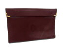 Cartier カルティエ マストライン レザー クラッチバッグ セカンドバッグ ポーチ メンズ ボルドー系 DH6227(4)