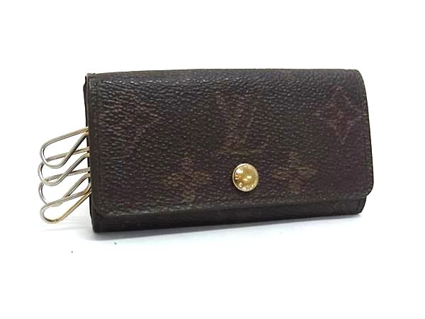 LOUIS VUITTON ルイヴィトン M62631 モノグラム ミュルティクレ4 4連 キーケース 鍵入れ メンズ レディース ブラウン系 DG6573