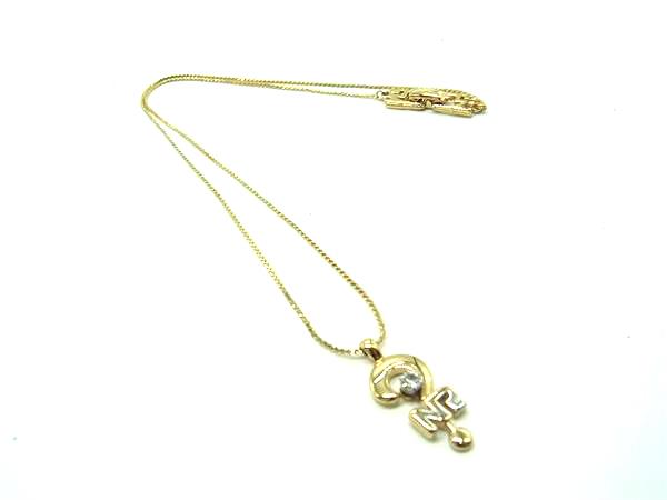 NINA RICCI ニナリッチ ラインストーン ロゴモチーフ ネックレス ペンダント アクセサリー レディース ゴールド系 DH7540