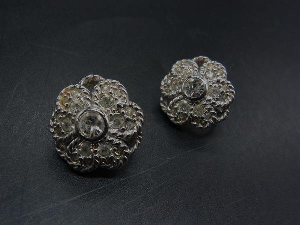 NINA RICCI ニナリッチ ラインストーン クリップ式 イヤリング アクセサリー レディース シルバー系 DH7566