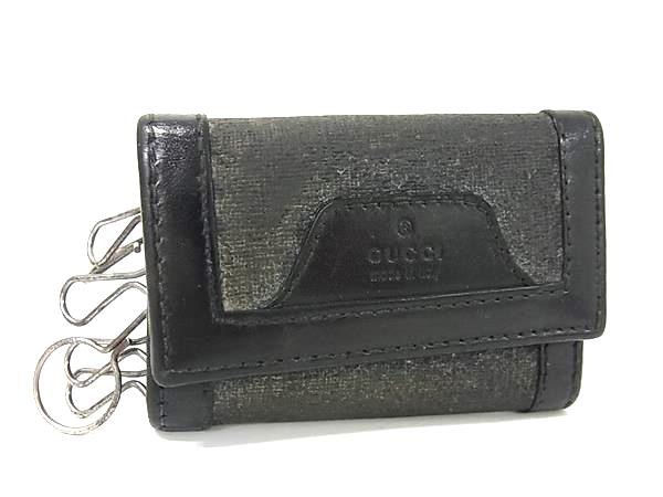 グッチ キーケース GUCCI グッチ GGスプリーム PVC×レザー 6連 キーケース 鍵入れ メンズ レディース ブラック系 DM2261