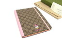 ■新品■未使用■ GUCCI グッチ ディズニーコラボ デイジー GG柄 PVC×レザー ノートブック メモ帳 ブラウン系×ピンク系 FS2209