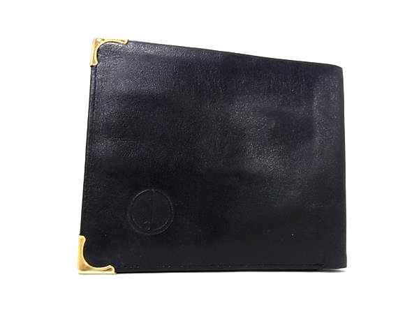dunhill ダンヒル レザー 二つ折り 財布 ウォレット 札入れ 小銭入れ カード入れ メンズ ブラック系 DM2345