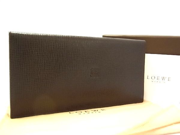 ロエベ 長財布（メンズ） ■新品■未使用■ LOEWE ロエベ アナグラム レザー 二つ折り 長財布 ウォレット 札入れ メンズ ブラウン系 AN5028