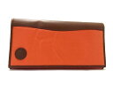ハンティングワールド 長財布（メンズ） ■新品■未使用■ HUNTING WORLD ハンティングワールド バチュークロス×レザー 二つ折り 長財布 ウォレット オレンジ系 BE1673