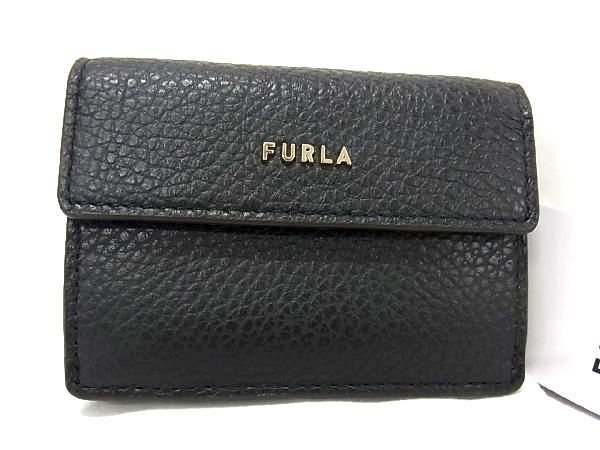 フルラ 小銭入れ レディース ■新品■未使用■ FURLA フルラ レザー 三つ折り 財布 ミニウォレット 札入れ 小銭入れ レディース ブラック系 BG0644