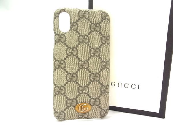 グッチ スマホケース レディース ■新品■未使用■ GUCCI グッチ 587672 GGマーモント GG柄 PVC iPhone X/XS 対応 アイフォンケース スマホケース ブラウン系 BG1846