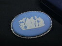 ■美品■ WEDGWOOD ウェッジウッド ジャスパー ピンブローチ ピンバッジ アクセサリー レディース ライトブルー系×シルバー系 DI2904