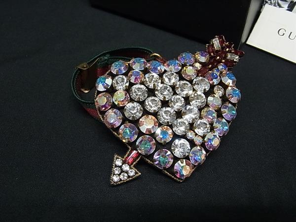 Other - ■美品■ GUCCI グッチ ピアスドハート シェリーライン ビジュー ブレスレット アクセサリー レディース メンズ シルバー系 FQ5106