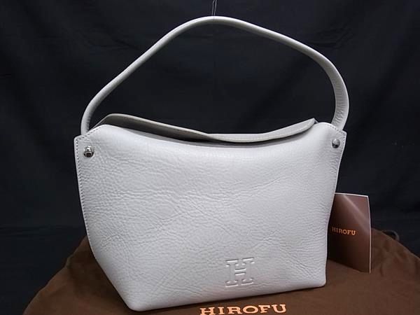 樂天商城 - ■美品■ HIROFU ヒロフ レザー ワンハンドル ハンドバッグ トートバッグ ライトグレー系 FT5908