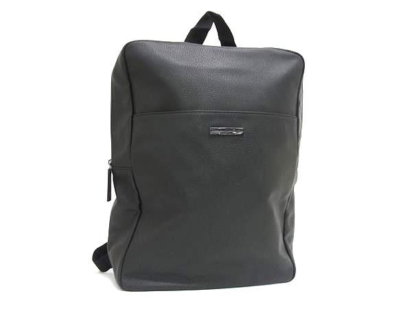 ■新品■未使用■ Ermenegildo Zegna エルメネジルド ゼニア レザー リュックサック バックパック デイパック ブラック系 GA8158