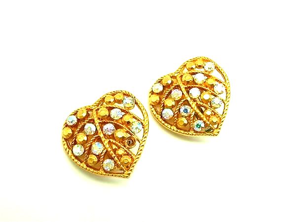 SONIA RYKIEL ソニアリキエル ラインストーン クリップ式 イヤリング アクセサリー レディース ゴール..