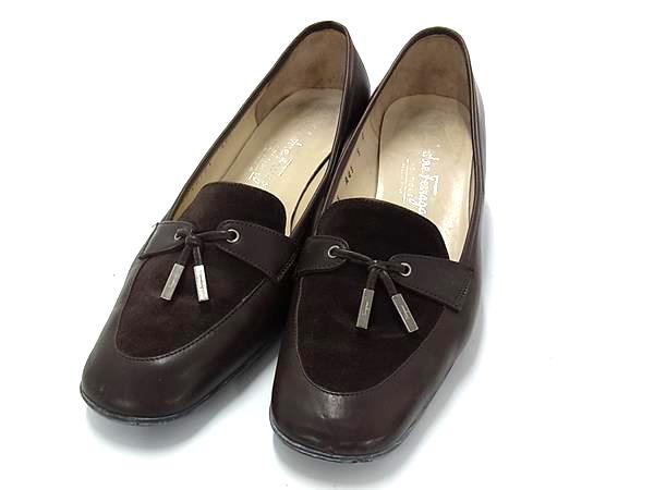 乐天商城 - Salvatore Ferragamo フェラガモ レザー ヒール パンプス 表記サイズ 5 (約22.0cm) 靴 シューズ レディース ブラウン系 DH8423