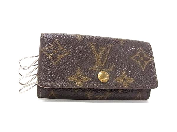 LOUIS VUITTON ルイヴィトン M62631 モノグラム ミュルティクレ4 4連 キーケース 鍵入れ メンズ レディース ブラウン系 DM2378