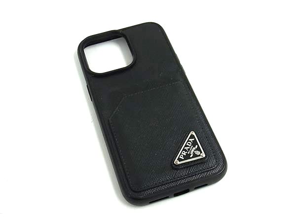 Other - PRADA プラダ サフィアーノレザー iPhone15 ProMax 対応 アイフォンケース スマホケース メンズ レディース ブラック系 FX5651