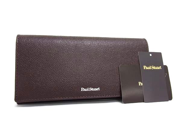 ■新品■未使用■ Paul Stuart ポールスチュアート レザー 二つ折り長財布 ウォレット 札入れ 小銭入れ ブラウン系 BK9922