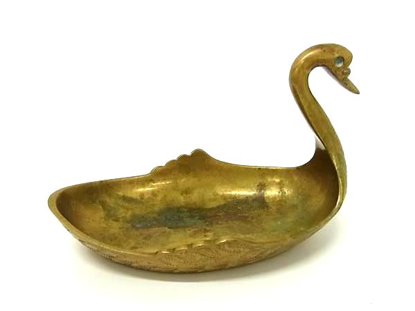 樂天商城 - 真鍮 スワン 白鳥 小物入れ 置物 オブジェ ゴールド系 DM3427