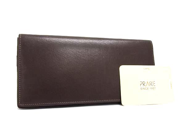 樂天商城 - ■極美品■ PRARE プレリー レザー 二つ折り 長財布 ウォレット 札入れ メンズ ダークブラウン系 BK9920